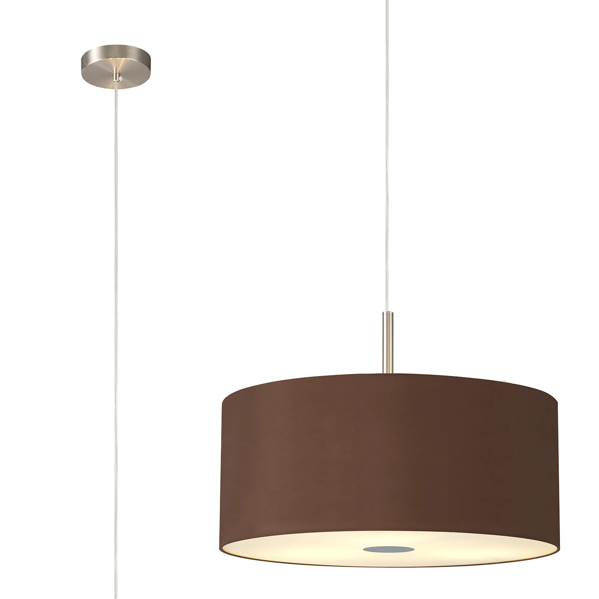 Baymont 50cm 3 Light Pendant Satin Nickel, Raw Cocoa/Grecian Bronze, Frosted Diffuser DK0450  Deco Baymont SN RC